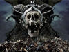 Horned Skull Halloween Background Wallpaper